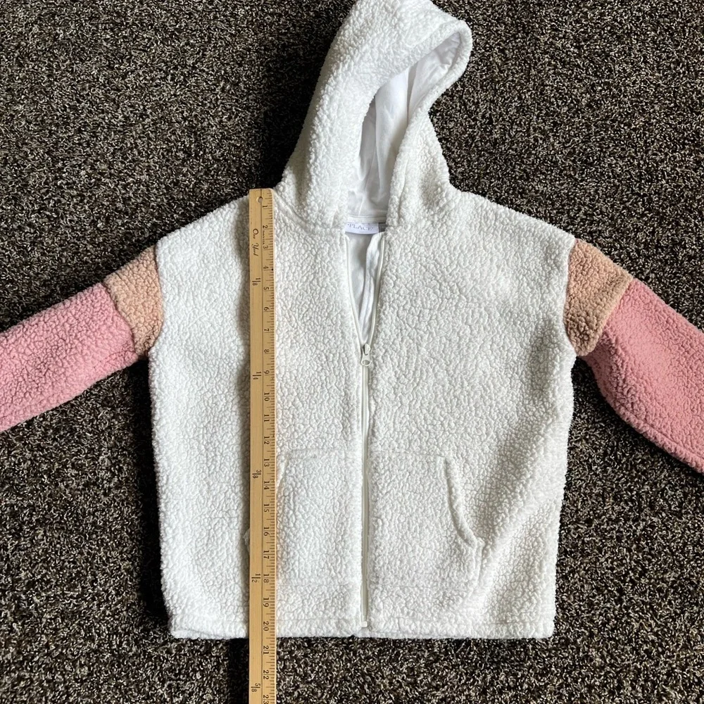 The Children's Place White and Pink Cozy Sherpa Jacket